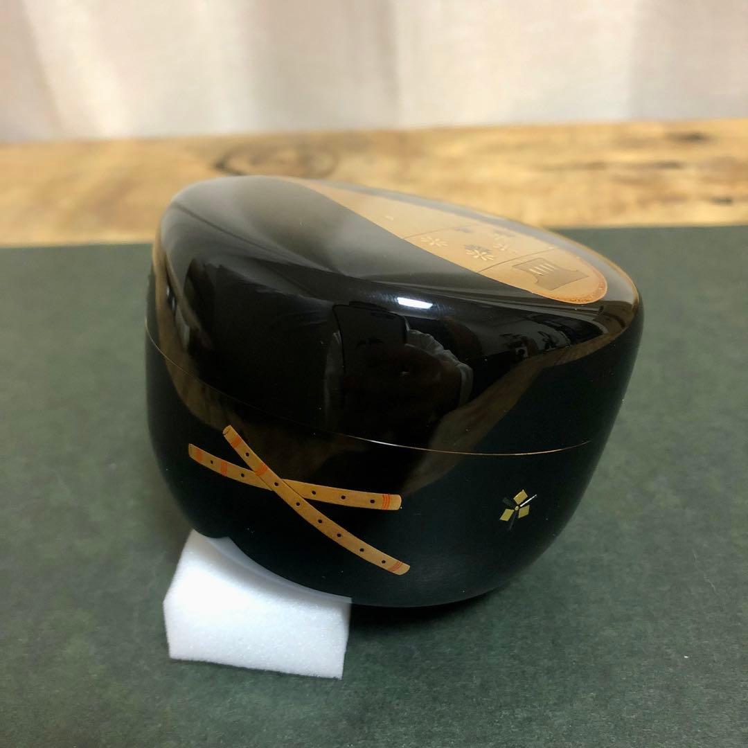 一后一兆 楽器蒔絵平棗 共箱 茶道具 なりもの棗 琵琶