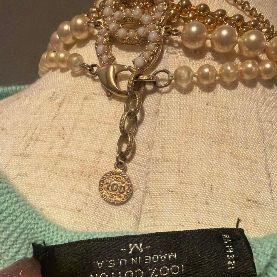 【Christian Dior】アメリカ製　ディオール　刺繍デザインカーディガン