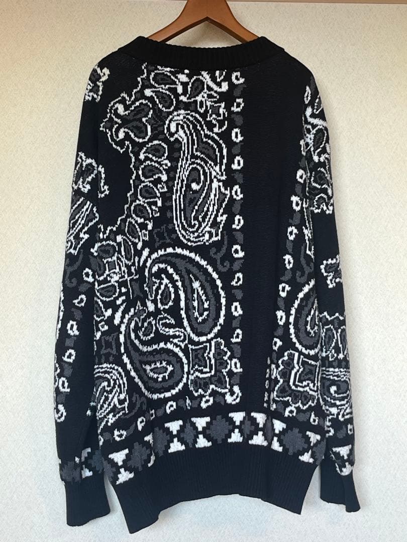 sacai ペイズリー柄 コットンニットL