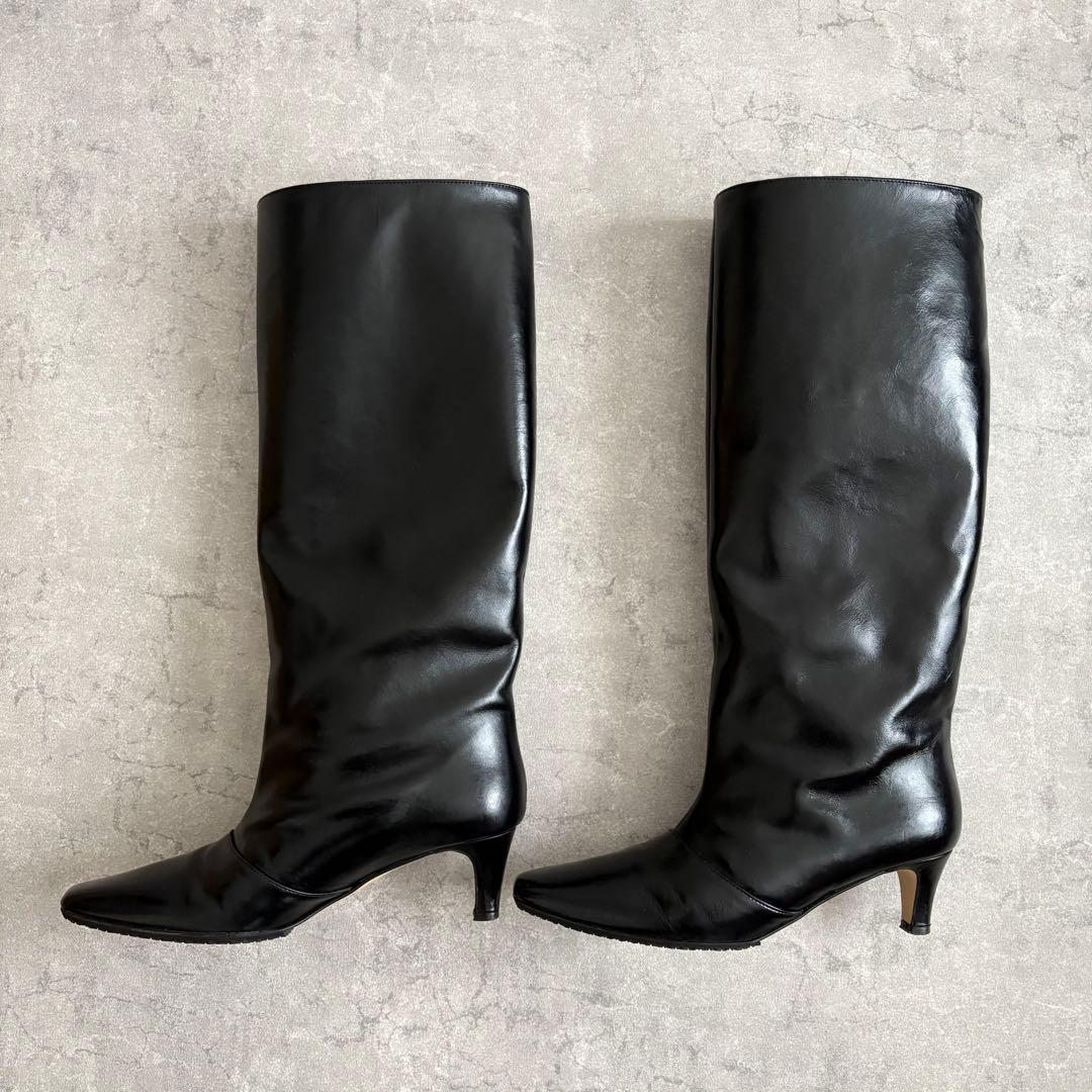 24hセール✨美品✨元値42,900円【ESCARLATA】ロングブーツ 本革