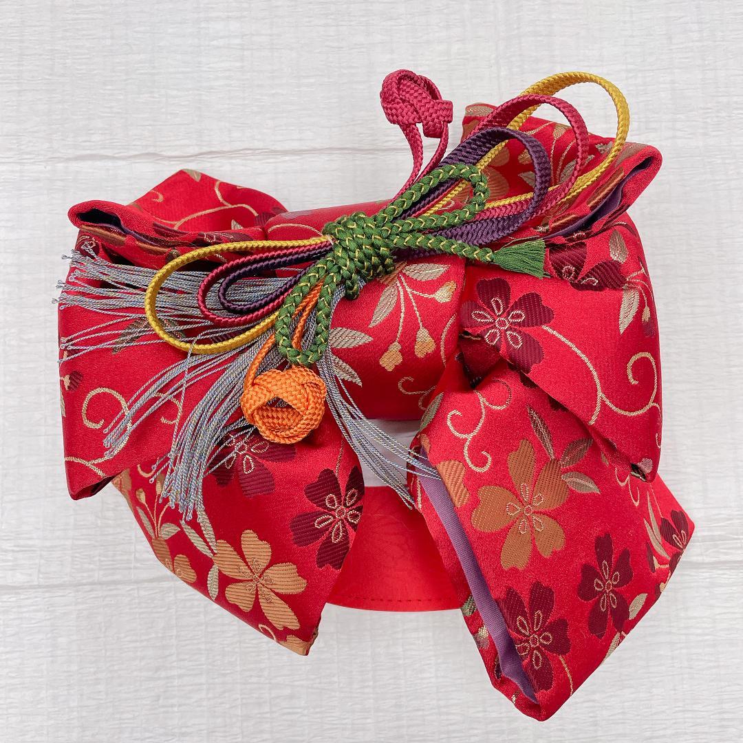 Ｙ★3429★ 女の子 七五三 飾り帯 はこせこセット 女児 帯 巾着袋