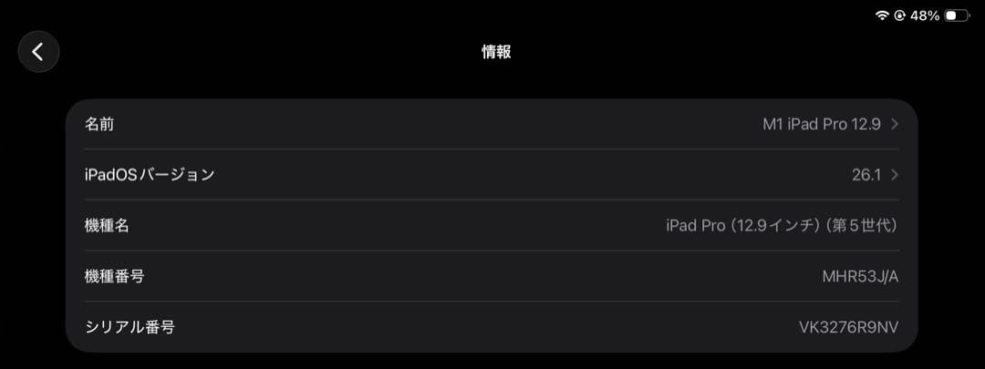 iPad Pro 12.9インチ 第五世代（M1） シルバー Cellular