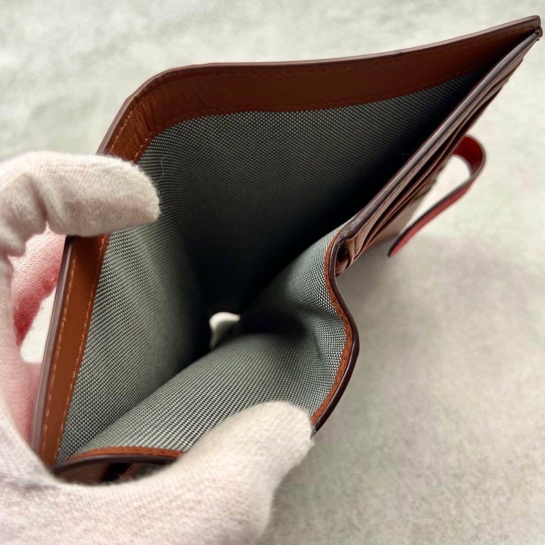 COLE HAAN レッド レザー パスポートウォレット 折り財布 8428