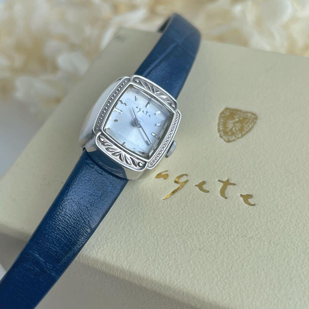 agete アガット カメレオン　時計　レザー　レア　美品　稼働　証明あり