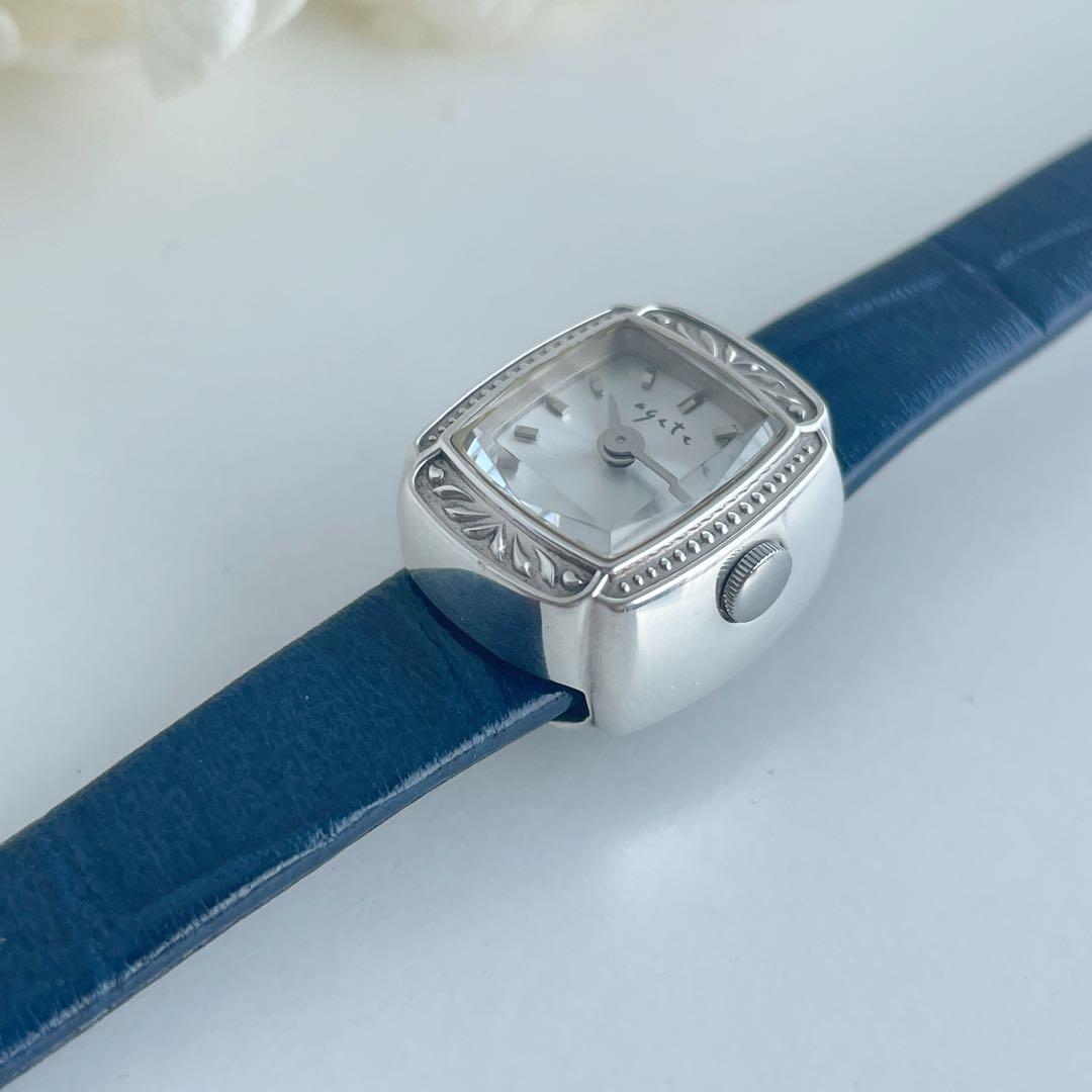 agete アガット カメレオン　時計　レザー　レア　美品　稼働　証明あり