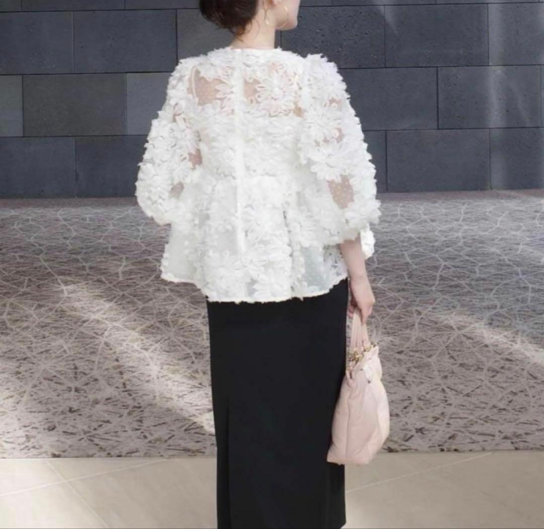 トップス Acka. flower peplum blouse