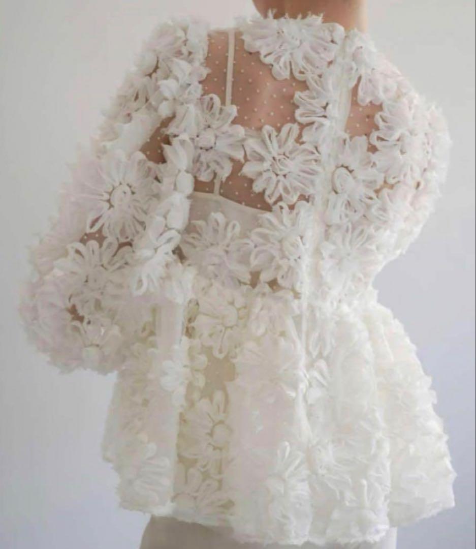 トップス Acka. flower peplum blouse