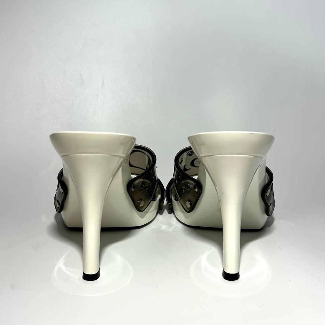 美品✨Dior ミュール パンプス ヒール サンダル ホワイト×ブラック