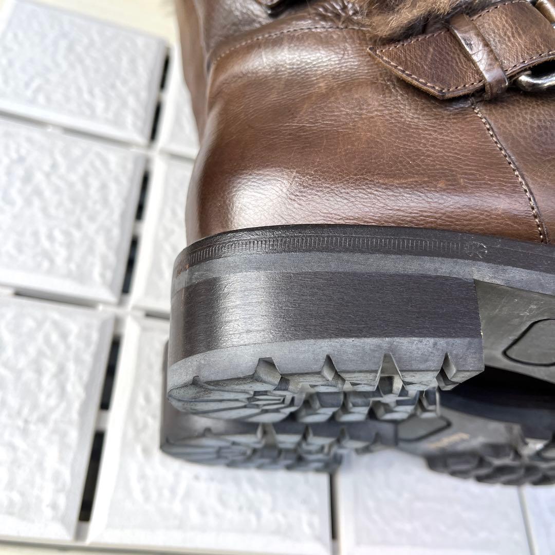 37 SARTORE エンジニア ブーツ ブラウン ファー　ボア　24