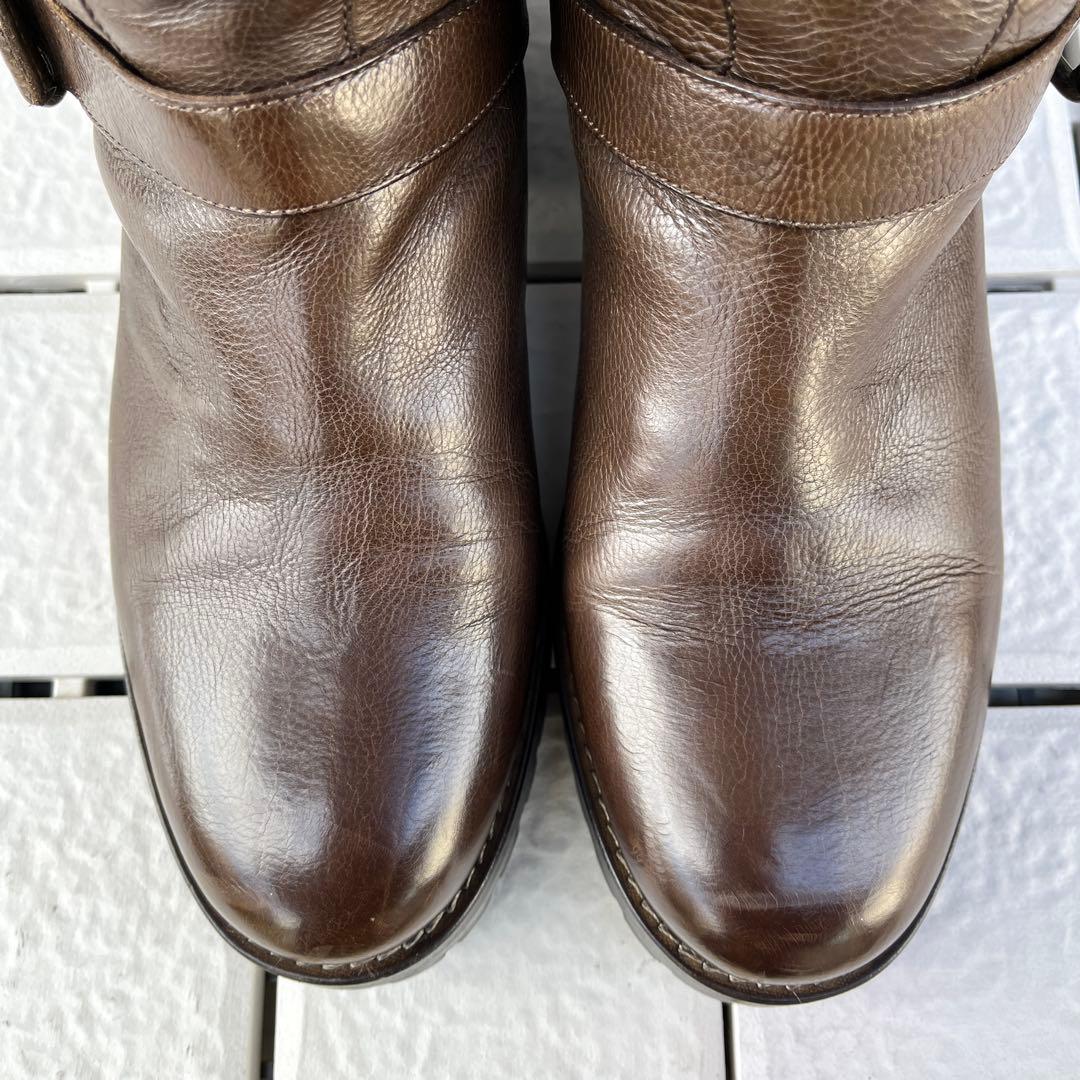 37 SARTORE エンジニア ブーツ ブラウン ファー　ボア　24