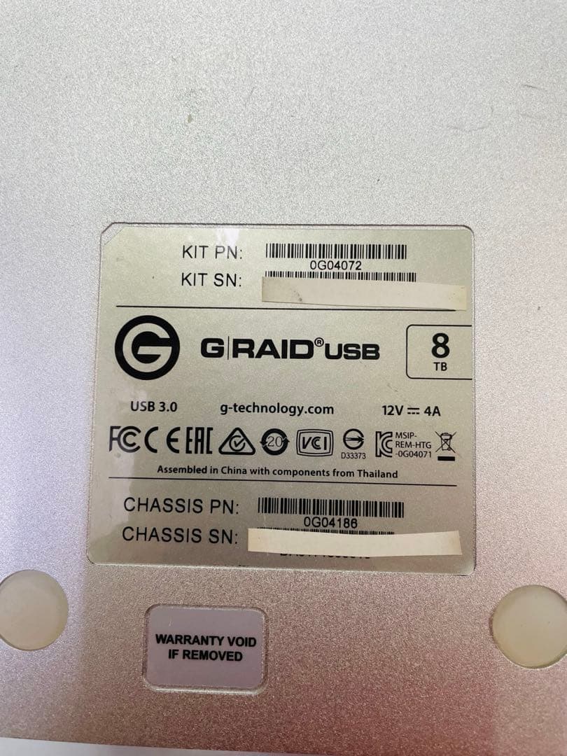 2台セット合計16TB、G-Technology G-RAID with USB