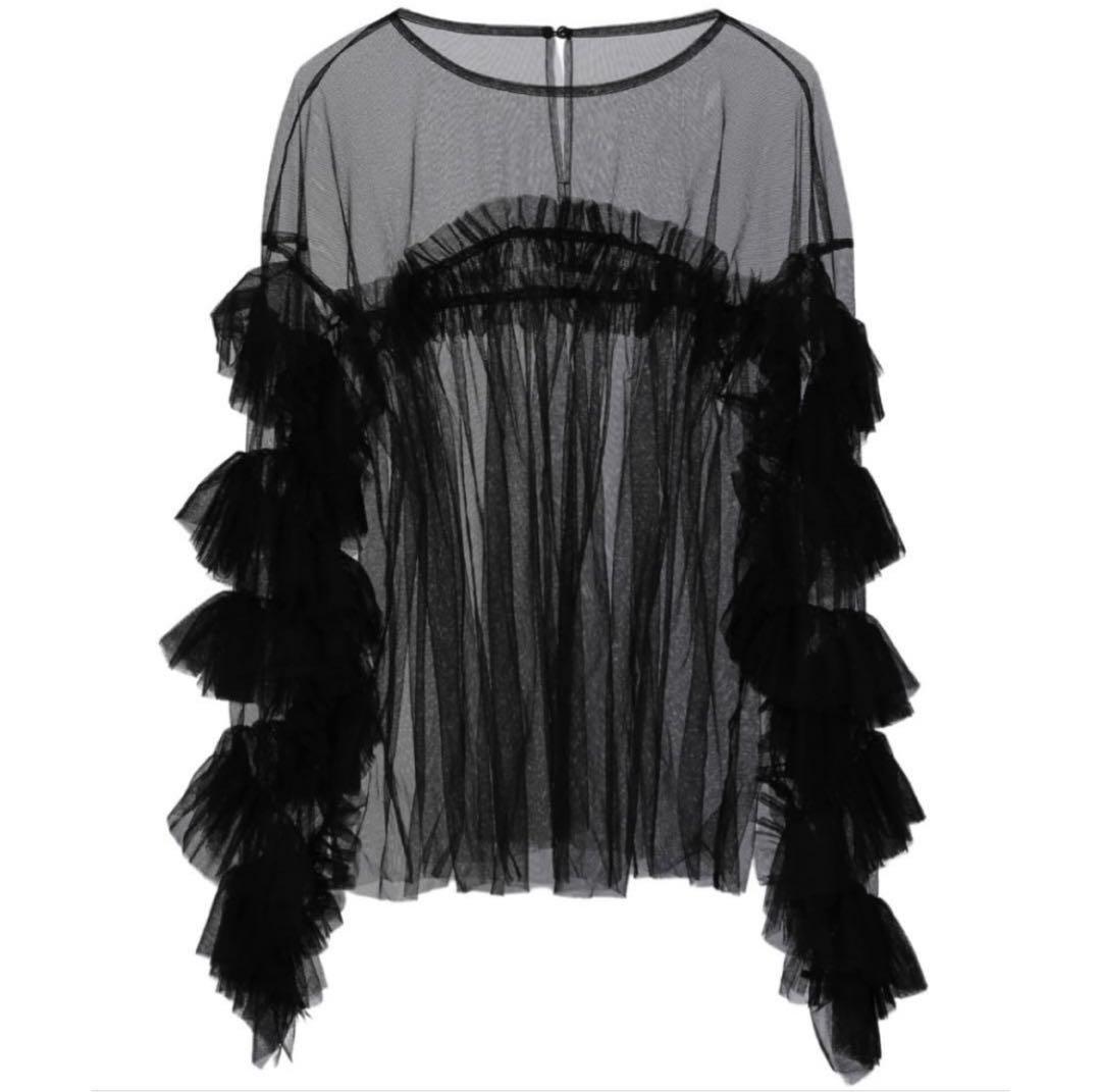 トップス ANDRESD decorative tulle tops