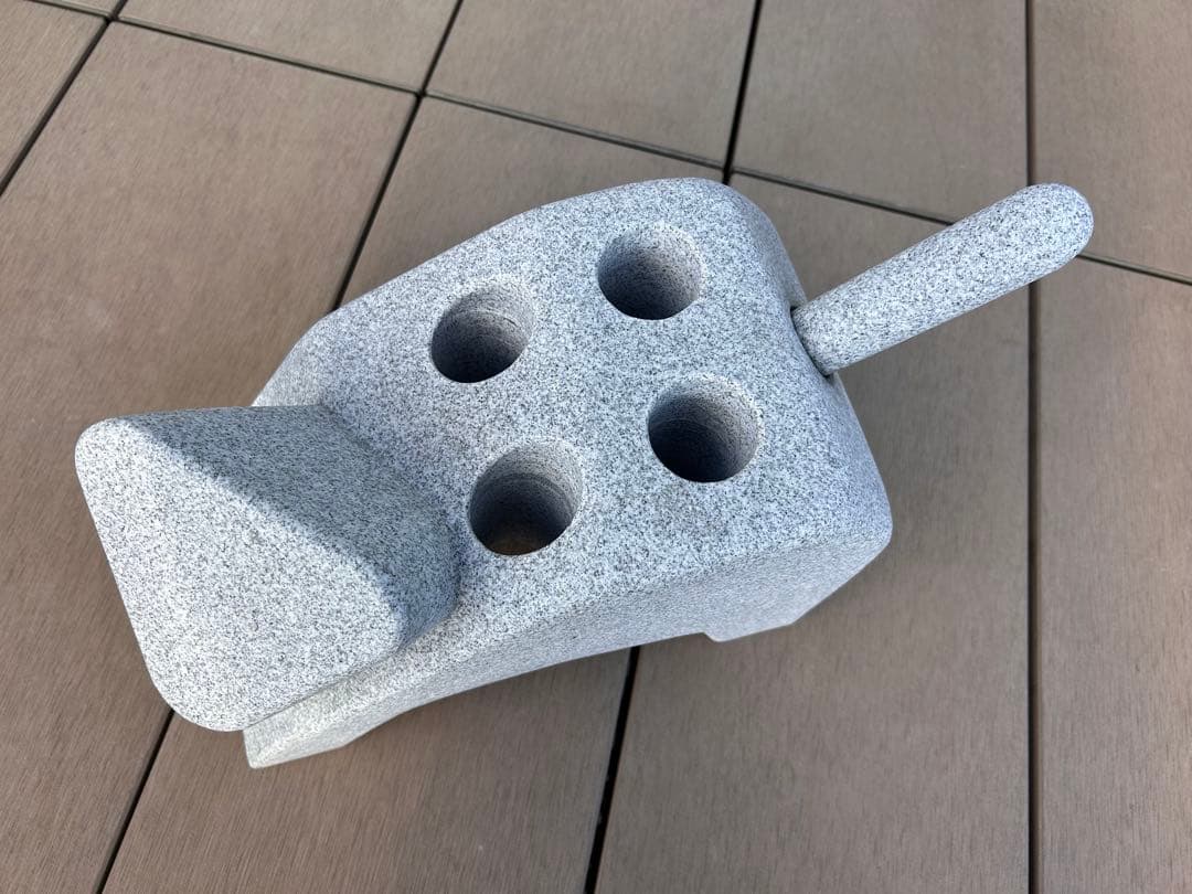 猫　傘立て　置物　石　石像