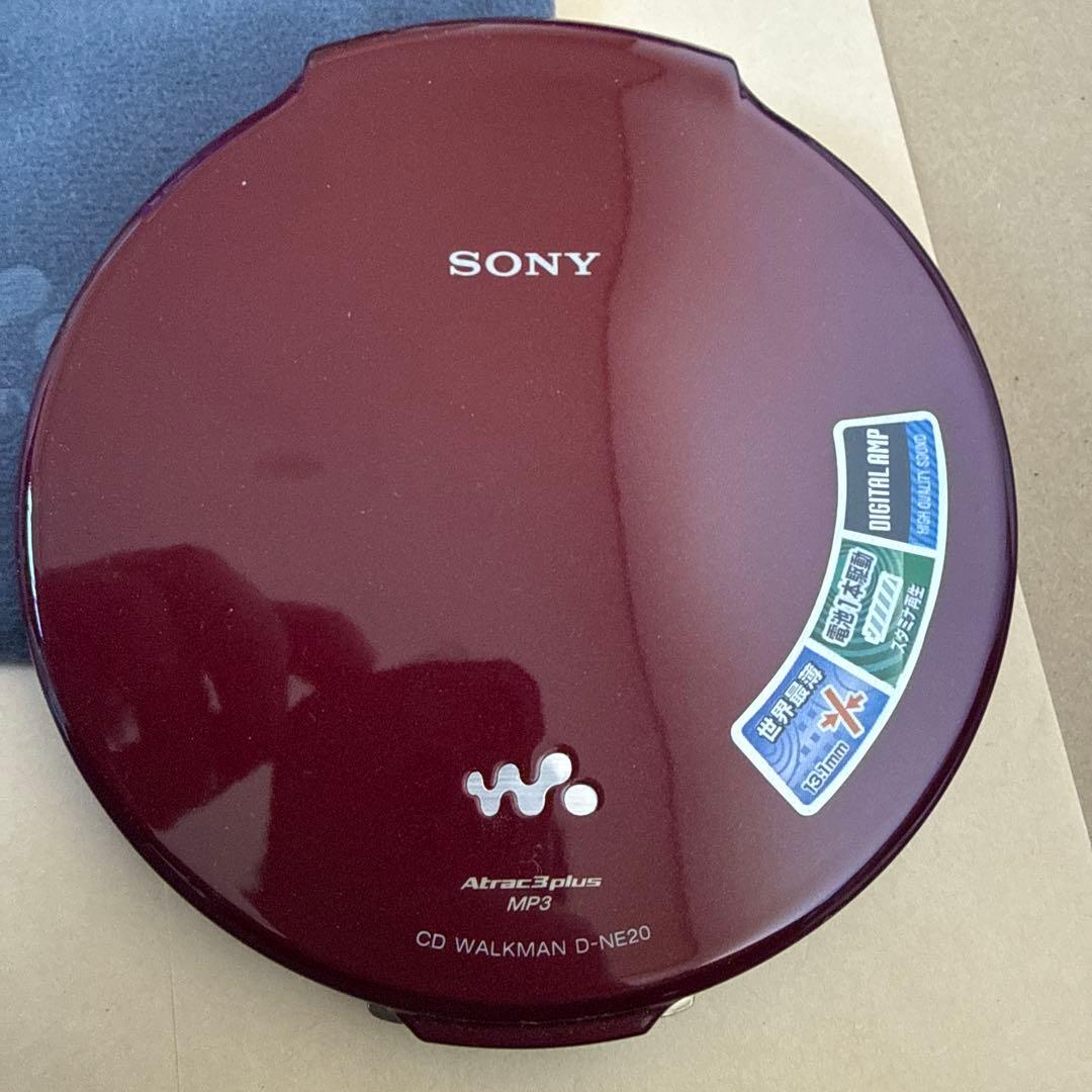 【希少】SONY D-NE20 レッド 美品 CDウォークマン