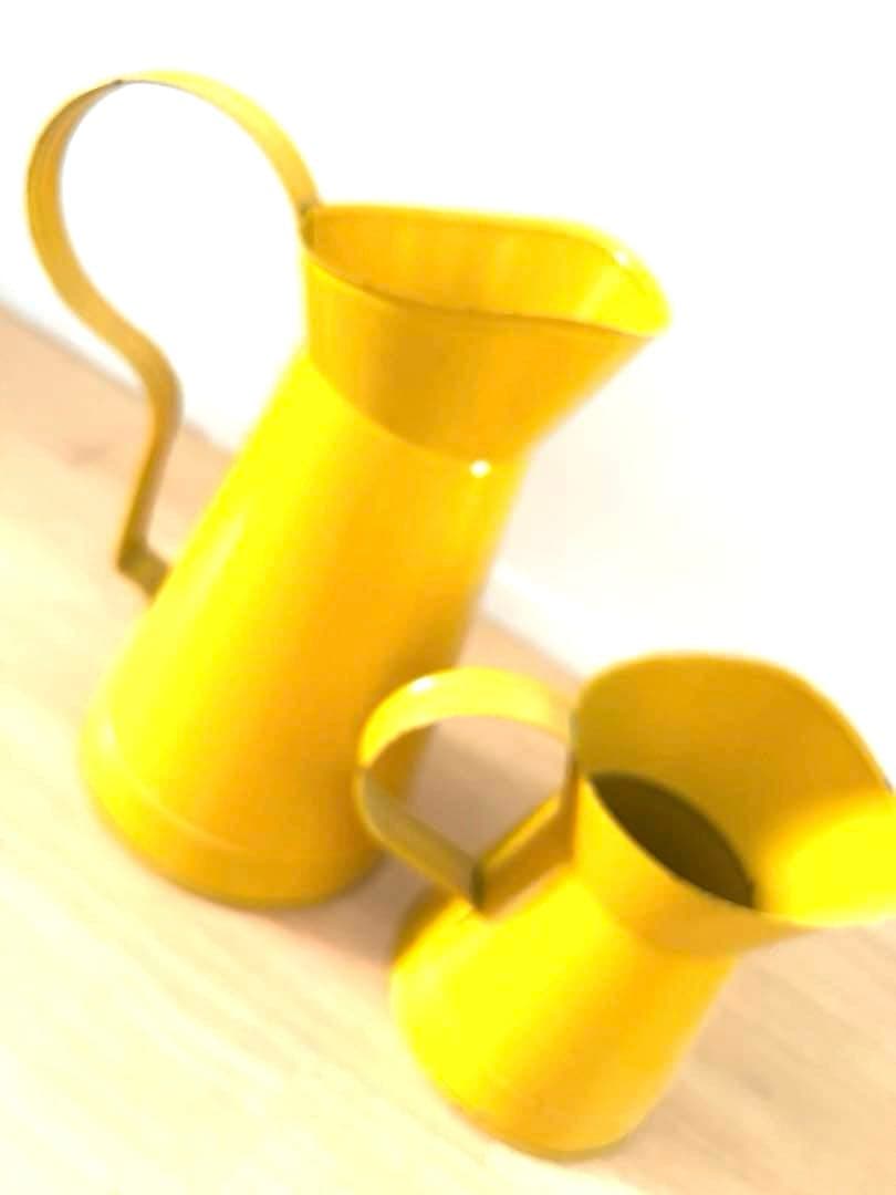イエロー 金属製 ピッチャー 水差し2個セット ドライフラワー 花瓶