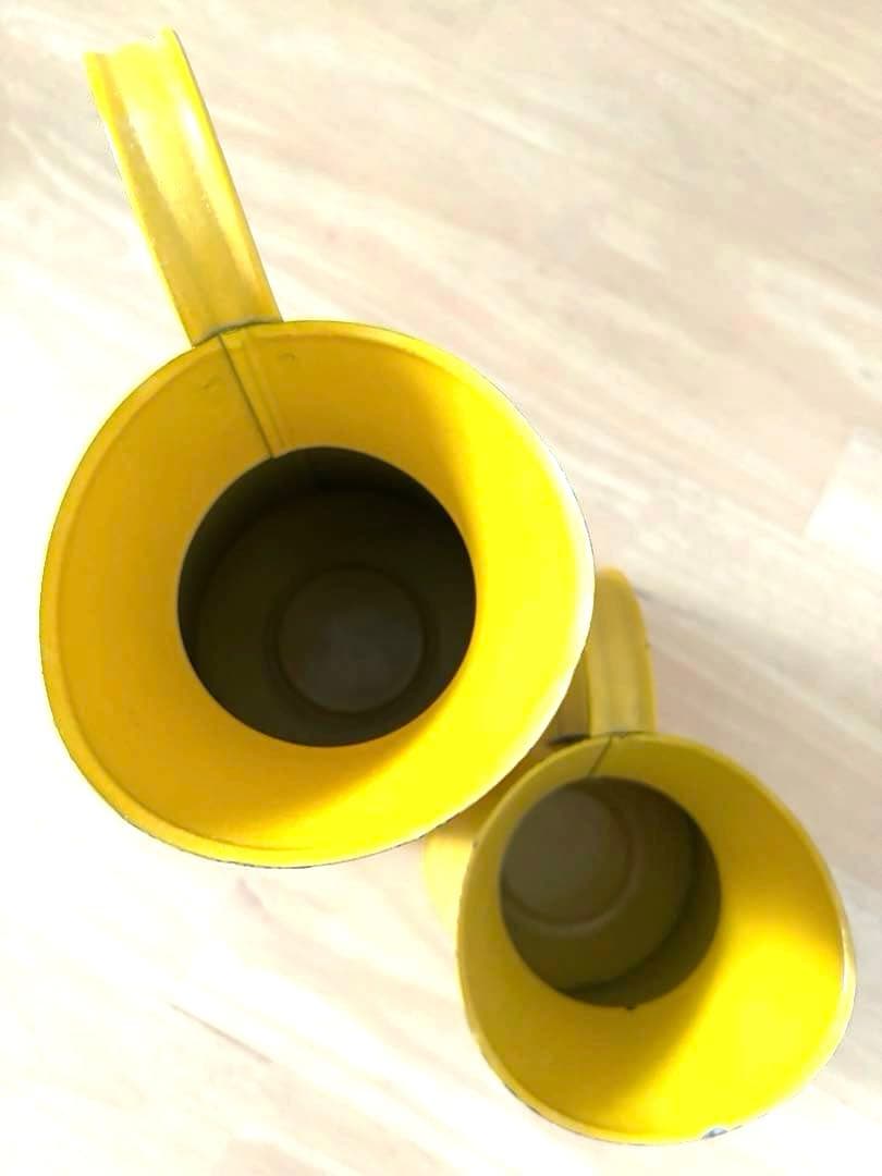 イエロー 金属製 ピッチャー 水差し2個セット ドライフラワー 花瓶