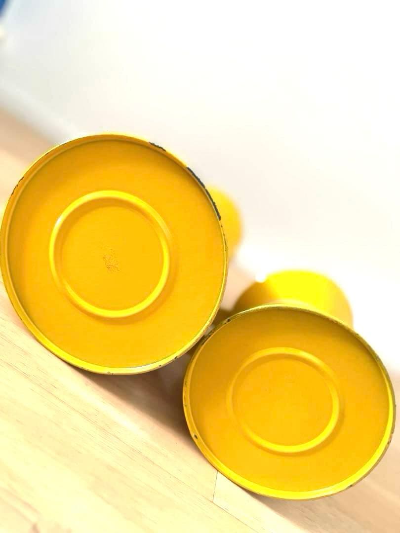 イエロー 金属製 ピッチャー 水差し2個セット ドライフラワー 花瓶