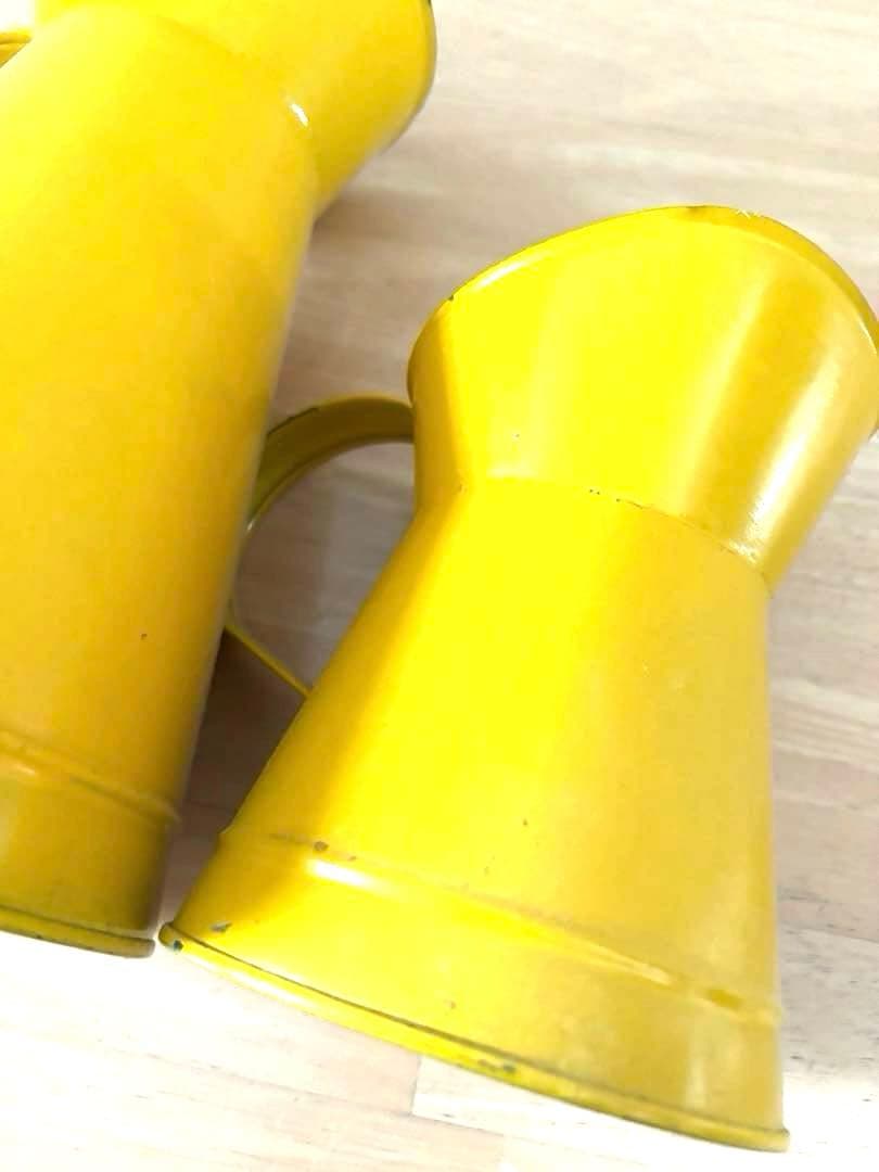 イエロー 金属製 ピッチャー 水差し2個セット ドライフラワー 花瓶