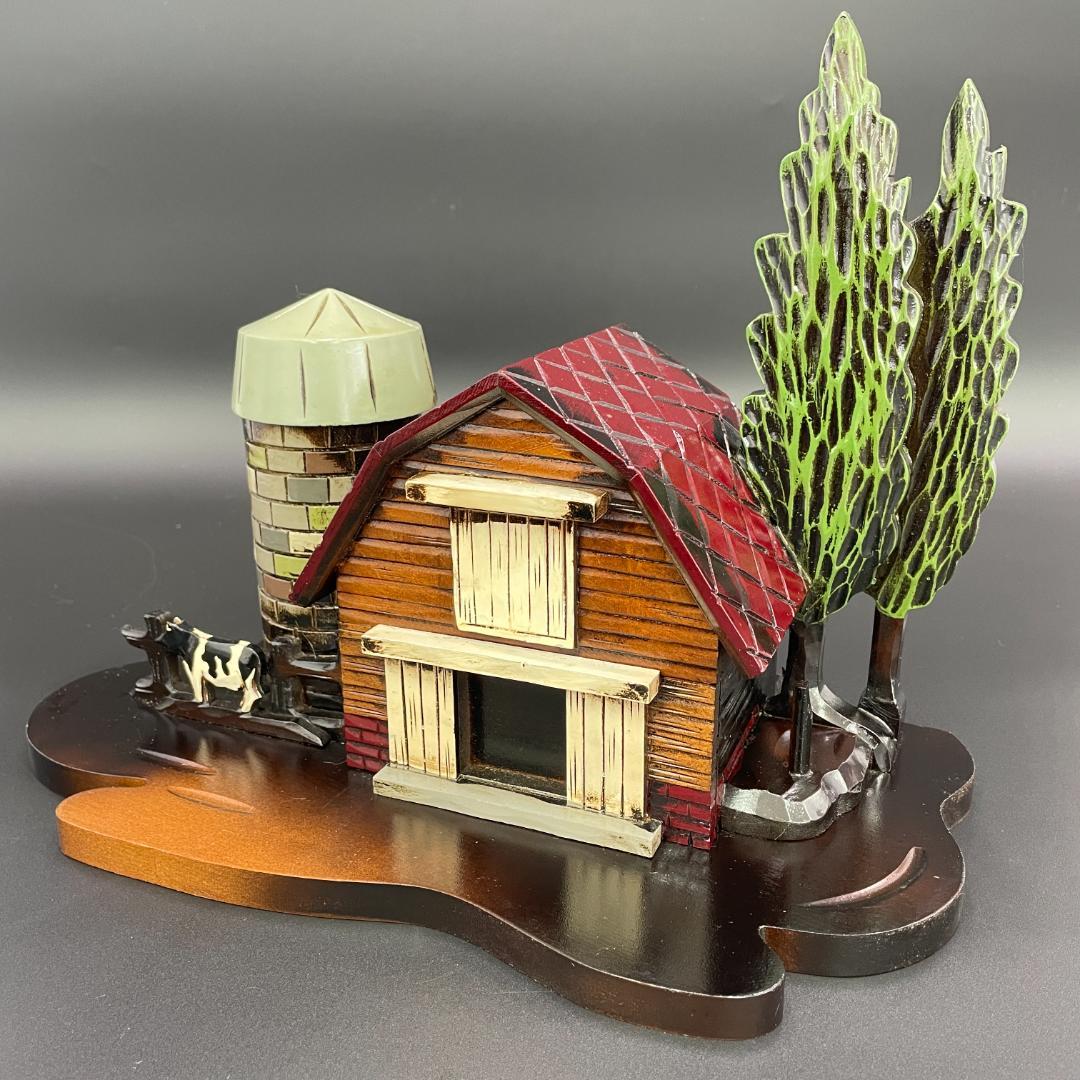 動作品 知床旅情 オルゴール付き牧場模型 鉄道弘済会製 ペン立て R8SB34