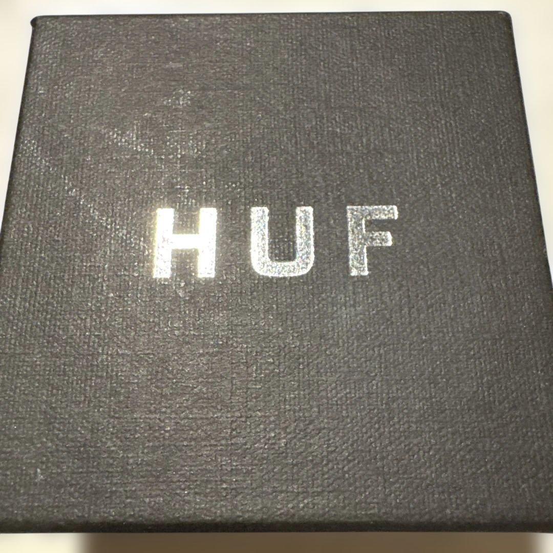 HUF シルバー フープピアス 葉模様