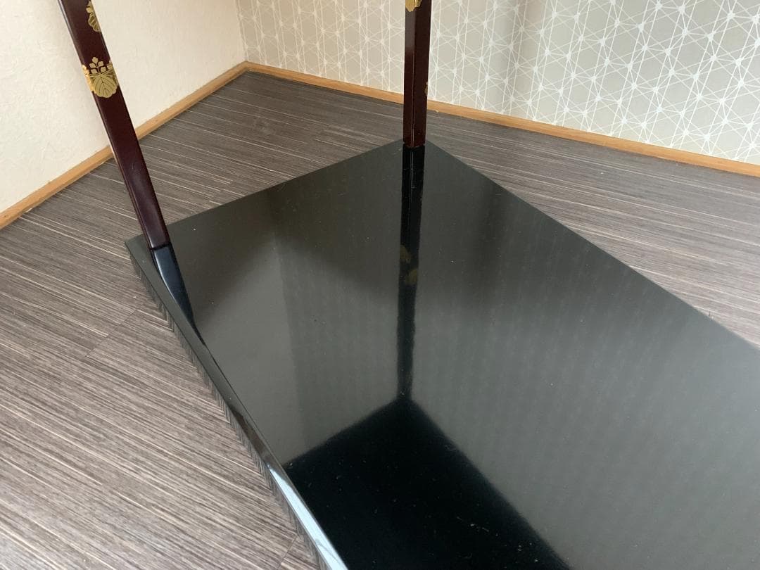 塗師 中村宗悦作 鵬雲斎好写 桐蒔絵 木製 真台子 茶道具 替え柱付き 776