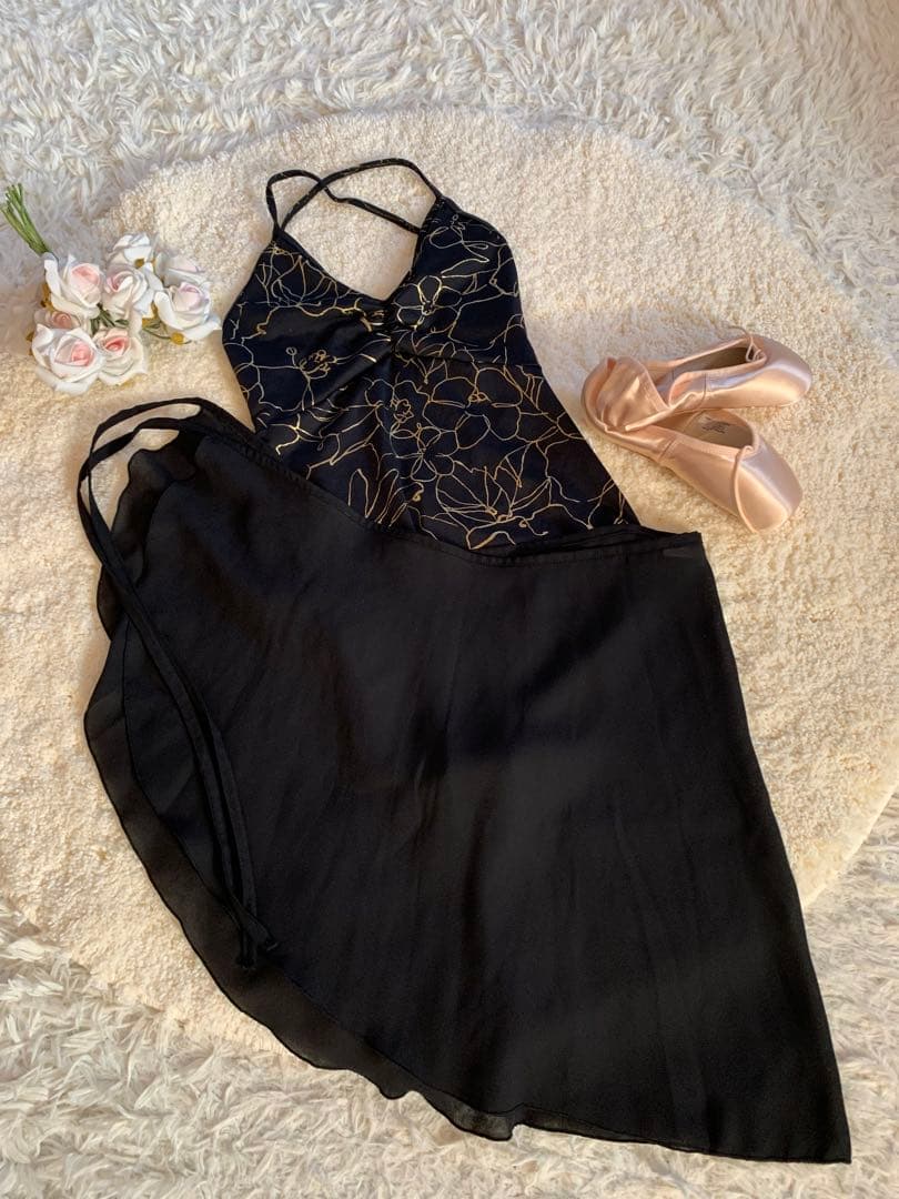 クラスインレオタードSサイズ✨ブラック&ゴールド