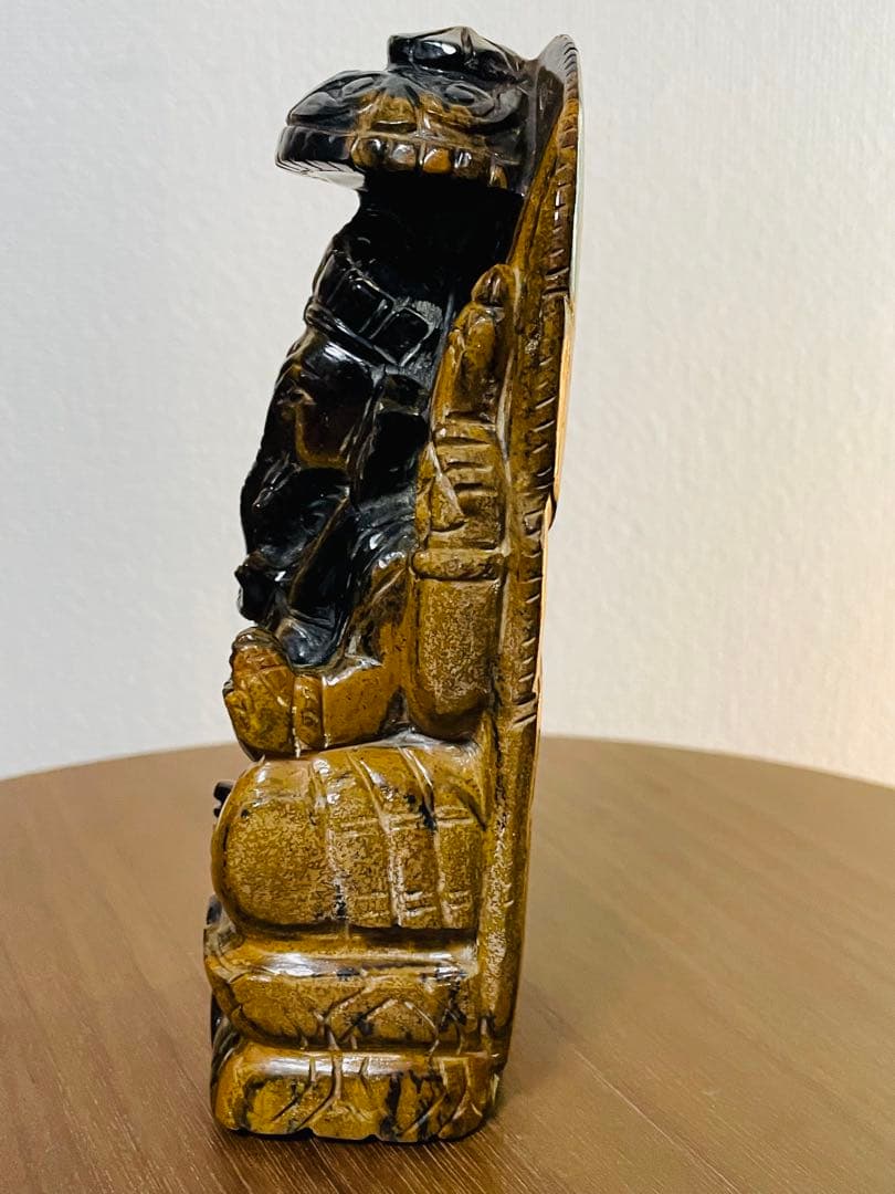 天然石　縁起物　置物　タイガーアイ　ガネーシャ像　パワーストーン　金運