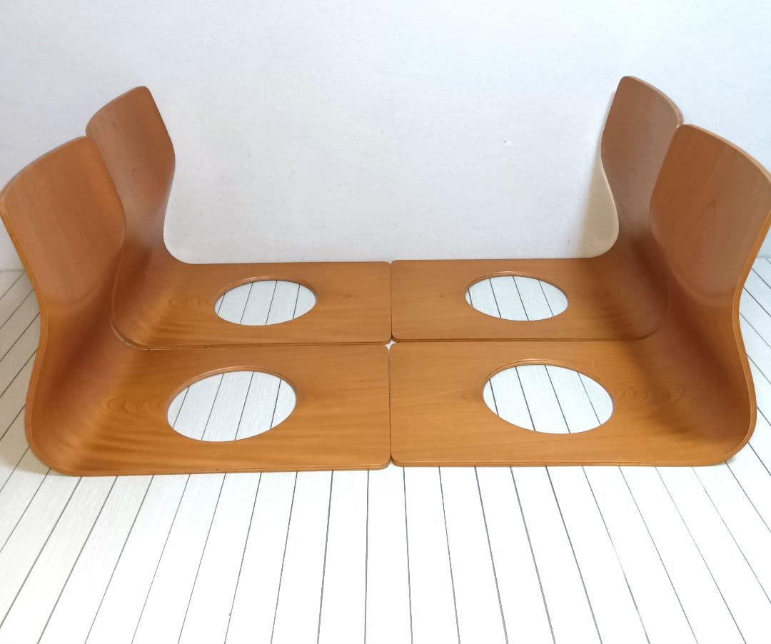 天童木工　高級座椅子　4脚セット　曲げ木