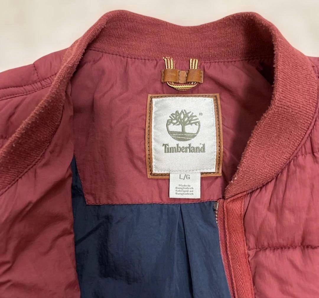 Timberland バーガンディ キルティングダウンジャケット L/6