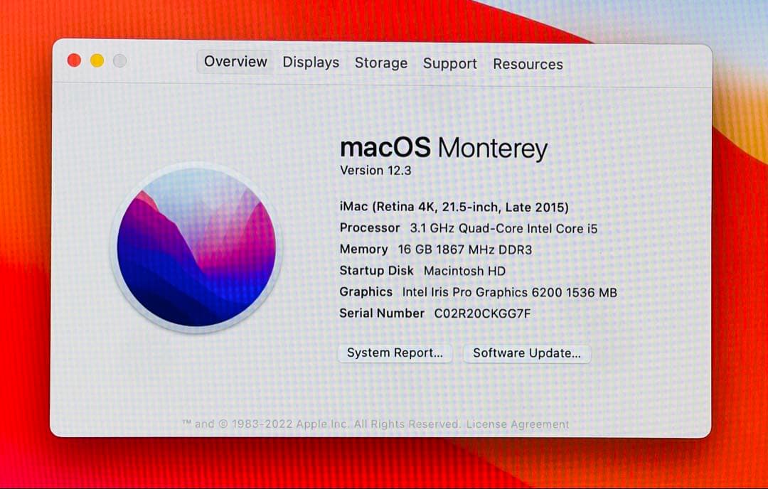 iMac Retina 4K 21.5インチ (2015) 16GB/2TB