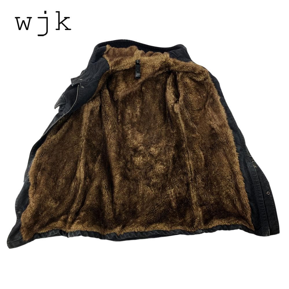 ★美品★wjk 裏地総ファー ボアモッズコート ミリタリージャケット M