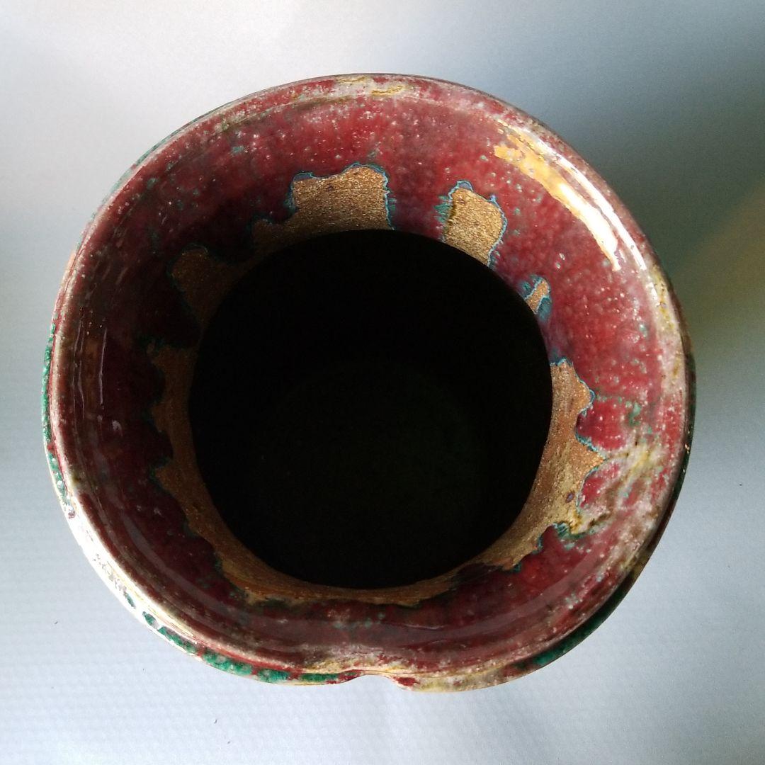 信楽焼傘立て  手ひねり南蛮耳付き 高さ４６cm