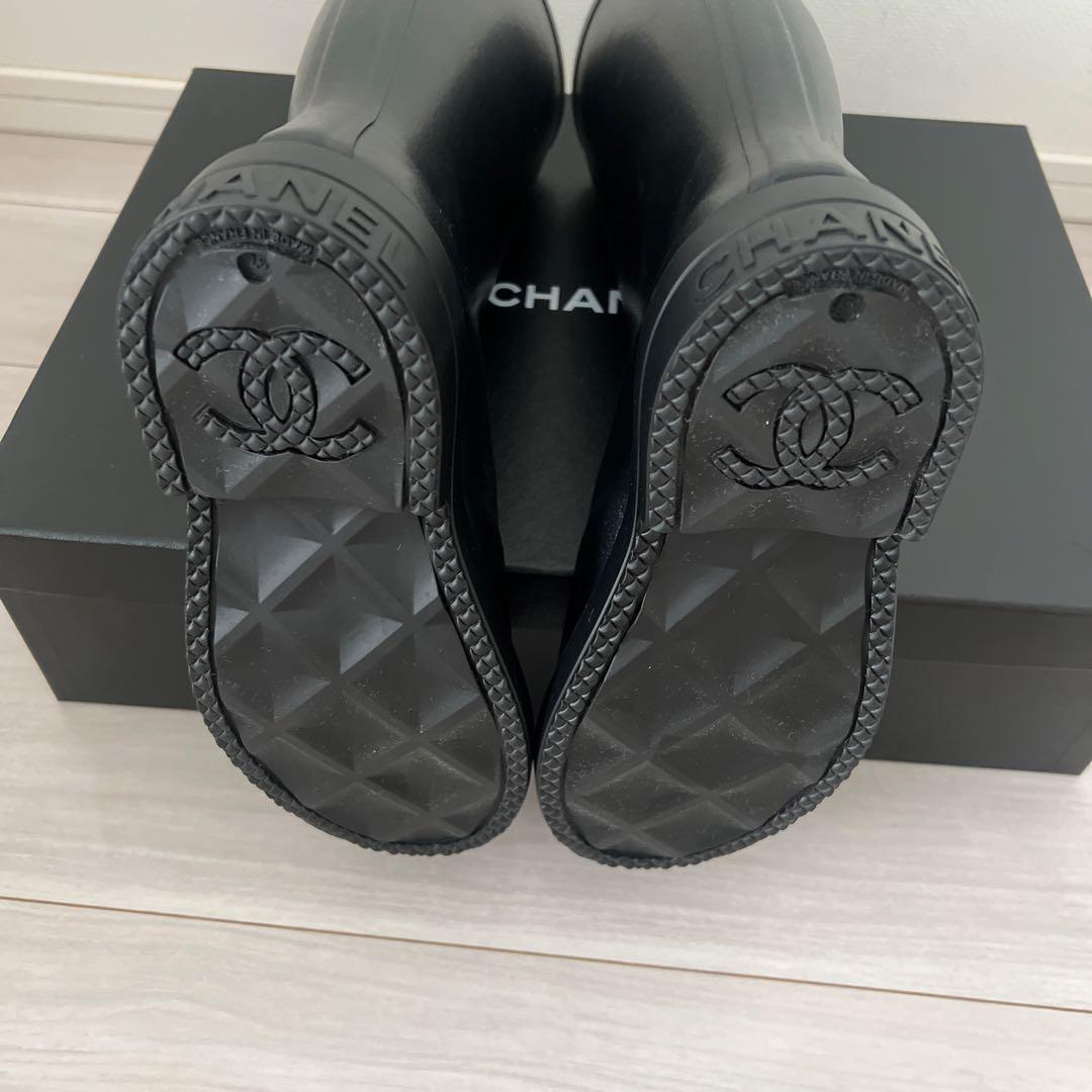 新品未使用 シャネル レインブーツ 37 CHANEL 長靴 ジェニ シューズ