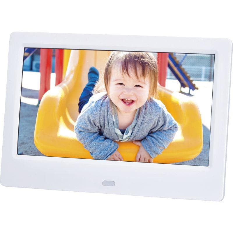 グリーンハウス 7型 デジタルフォトフレーム ホワイト　７インチ幅約１３ｃｍ