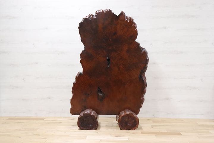 天然木 極上 衝立 仕切 パーテーション バール杢 瘤杢 鳥眼杢 年代物 和