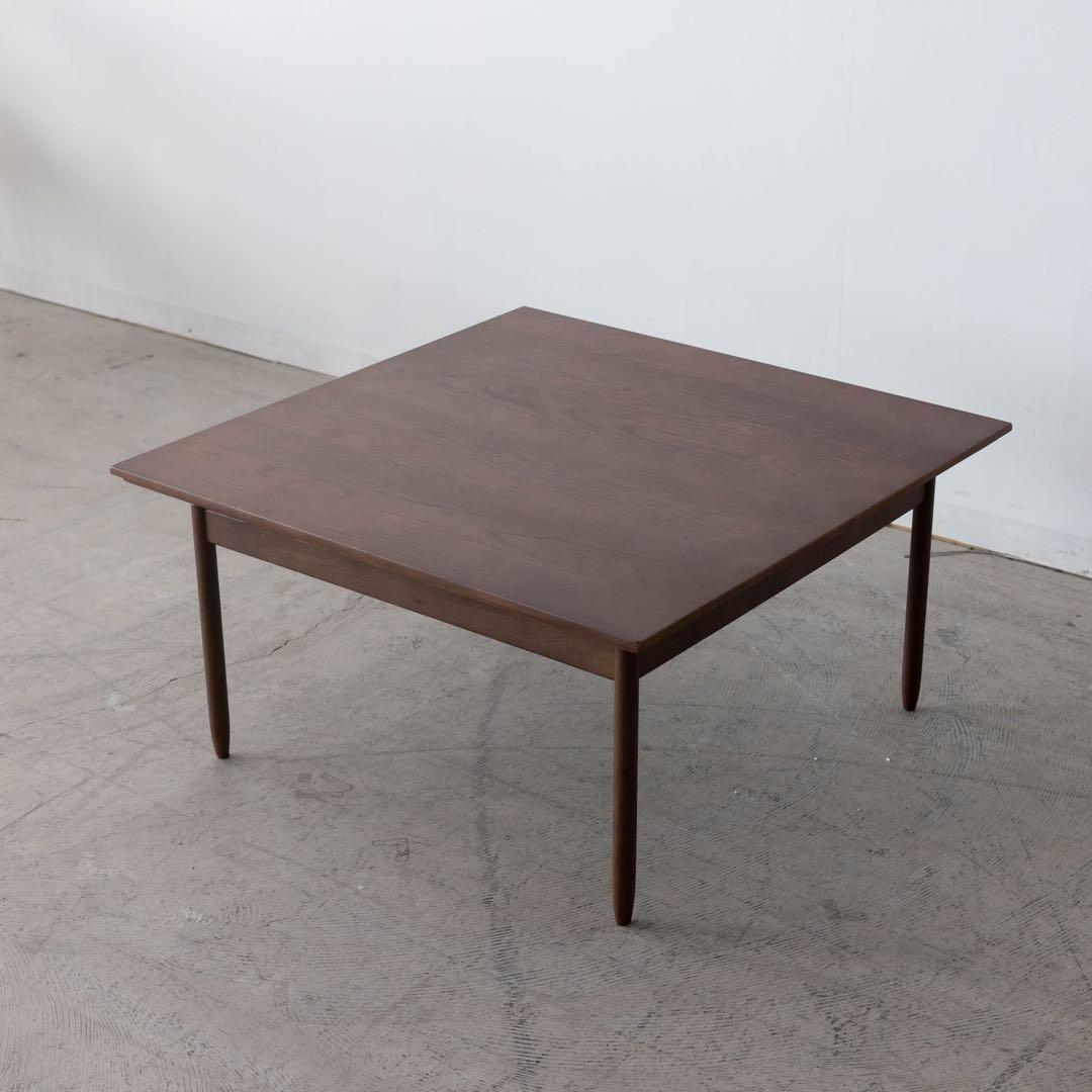 オーク材　正方形　テーブル　ブラウン　75cm