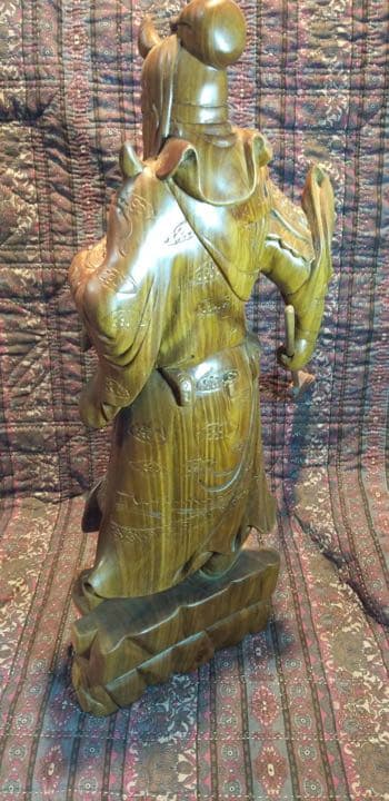 関羽一刀彫り 木製