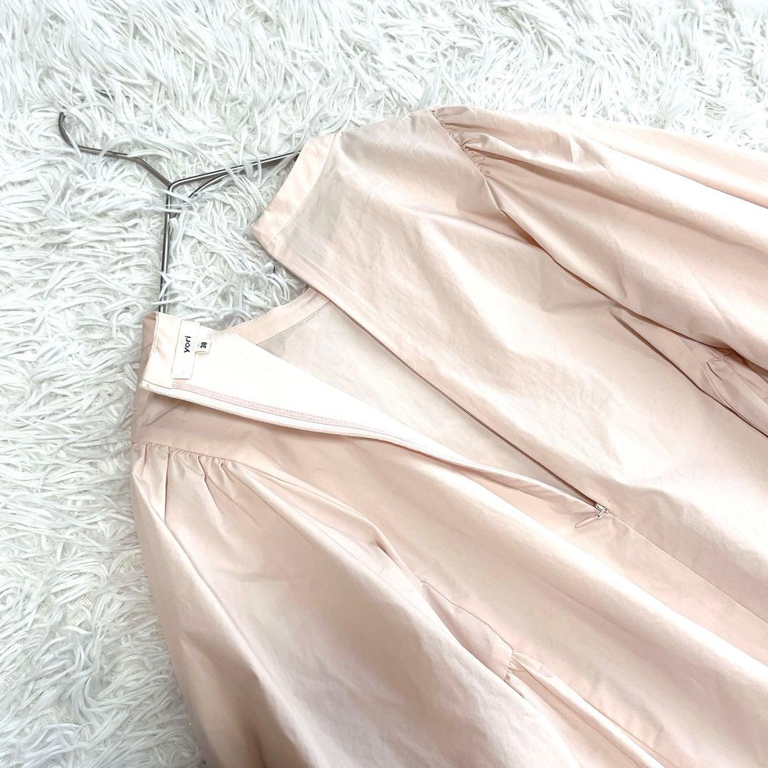 yori サイドギャザーブラウス リボンタイ ボウタイ パフスリーブ セレモニー