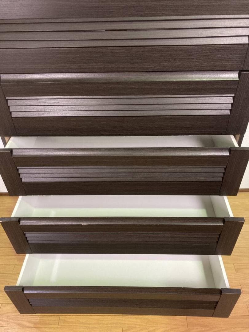 大容量 6段 タンス チェスト 茶 ダークブラウン ハイタイプ キャビネット