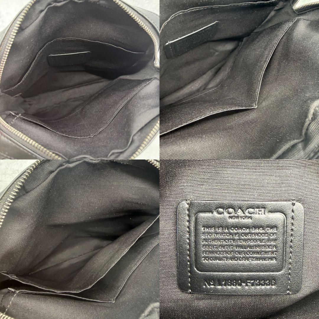 【良品】COACH コーチ ショルダーバッグ PVC クロスボディ ブラック