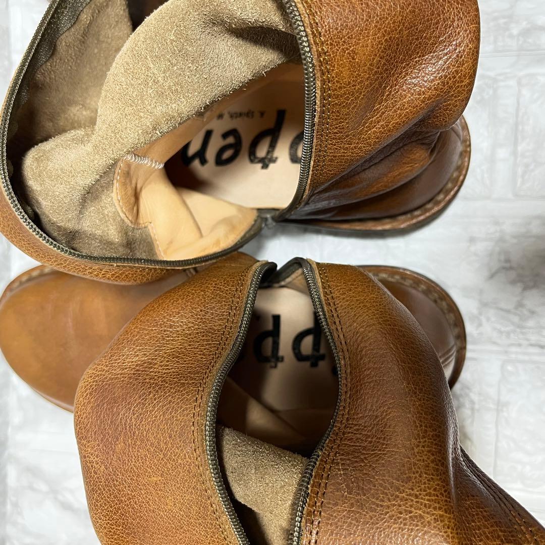 【美品】trippen トリッペン　ロングブーツ　シボ　サイドジップ　　24㎝