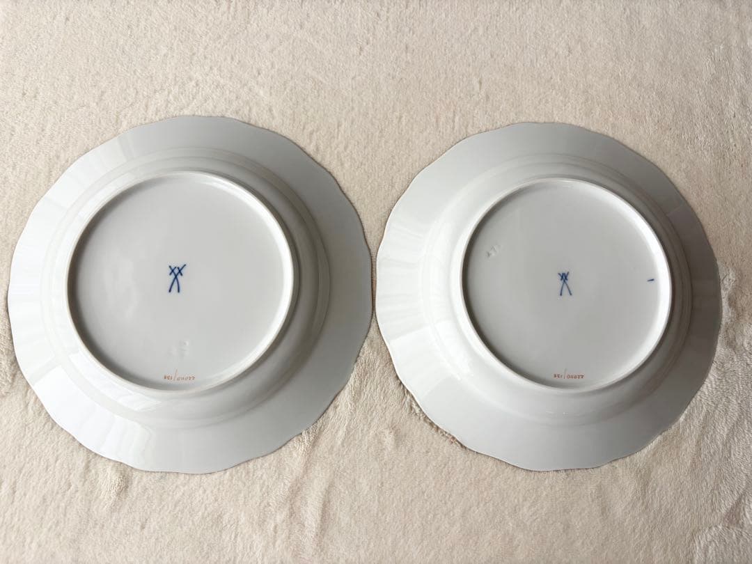 Meissenフラワーブーケ プレート 2枚セット✨ 金彩 磁器皿 ドイツ製