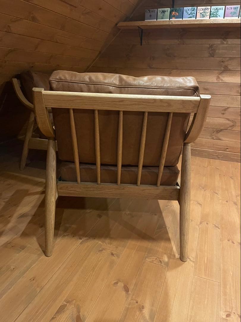 アルネソファ 1人掛けフェザータイプ SLT オーカーブラウン　オットマンセット