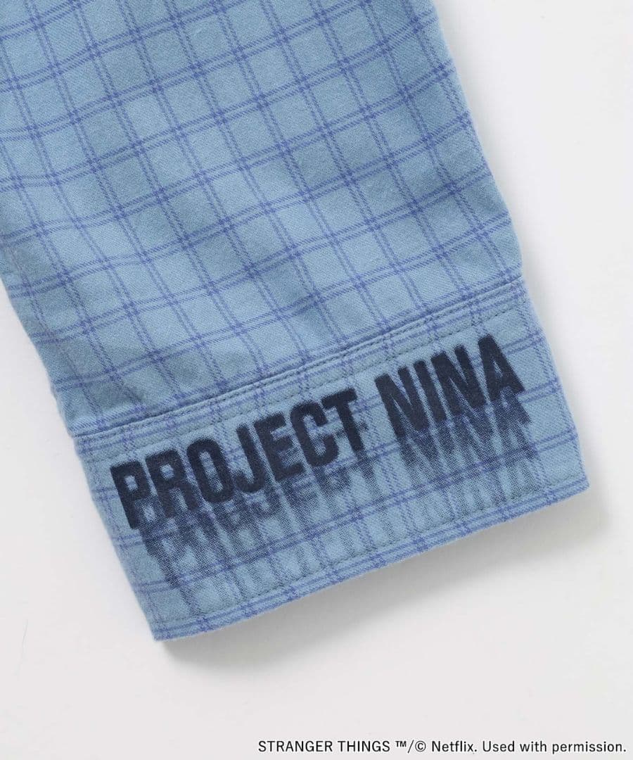 ニコアンド　ストレンジャーシングス　コラボチェックフードシャツ　新品　タグ付き