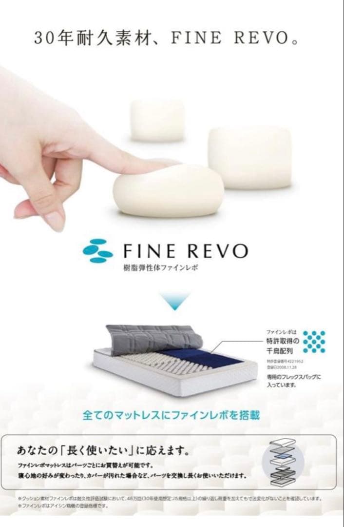 ASLEEPマットレス付きダブルベッド