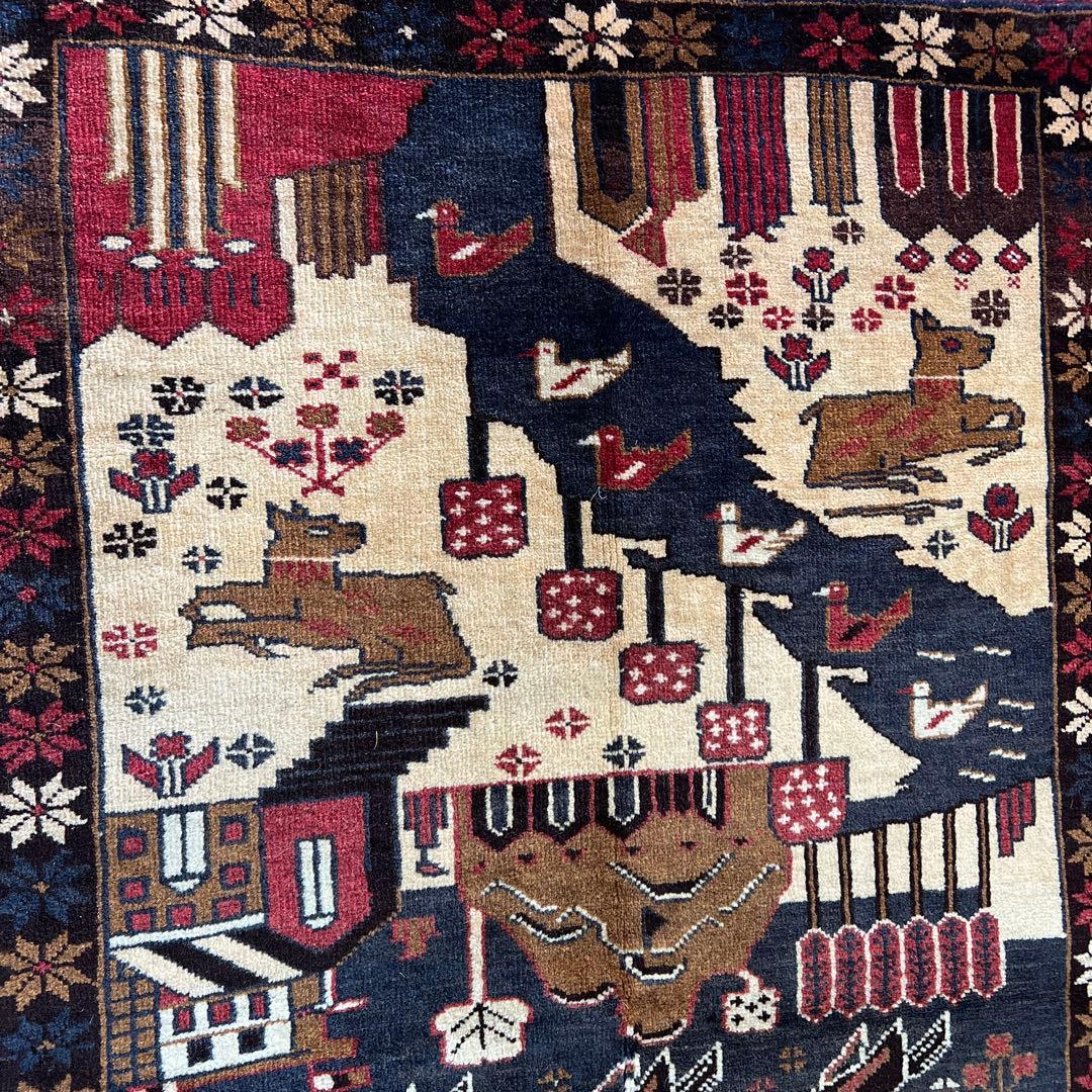 ペルシャ 手作りカシュカイヴィンテージラグ 83cm x 137cm