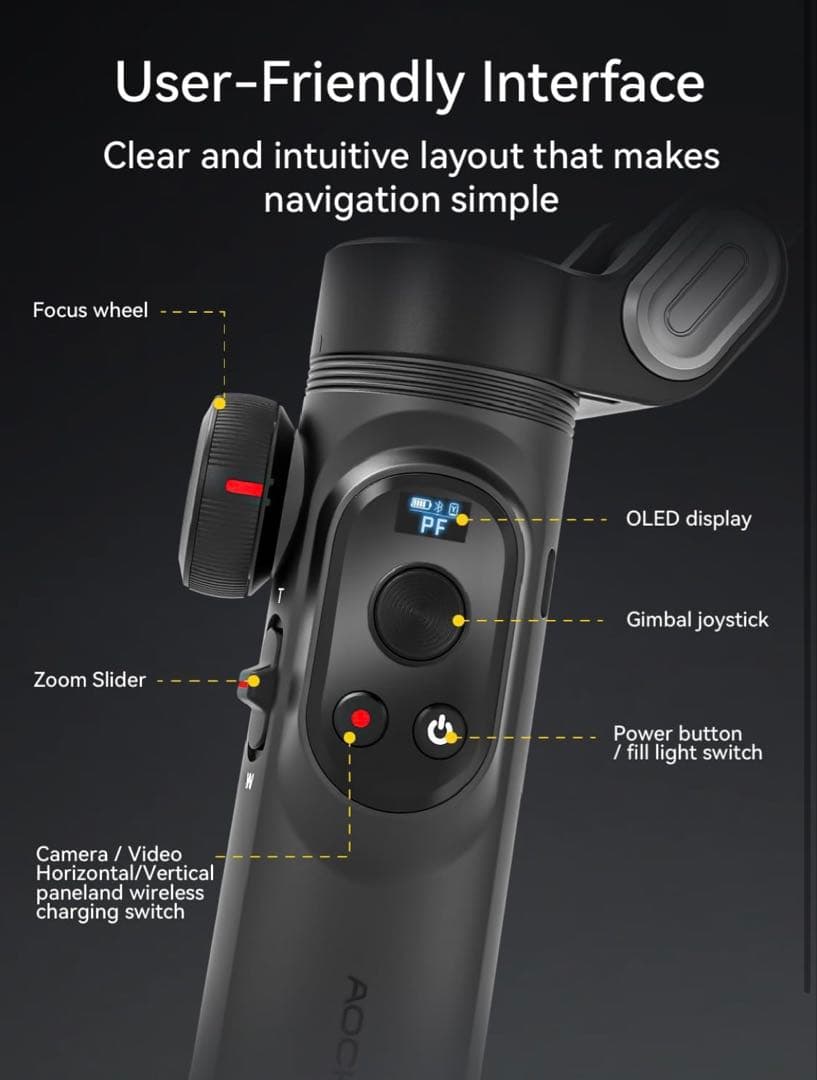 AOCHUAN スマートフォン用ジンバルスタビライザー