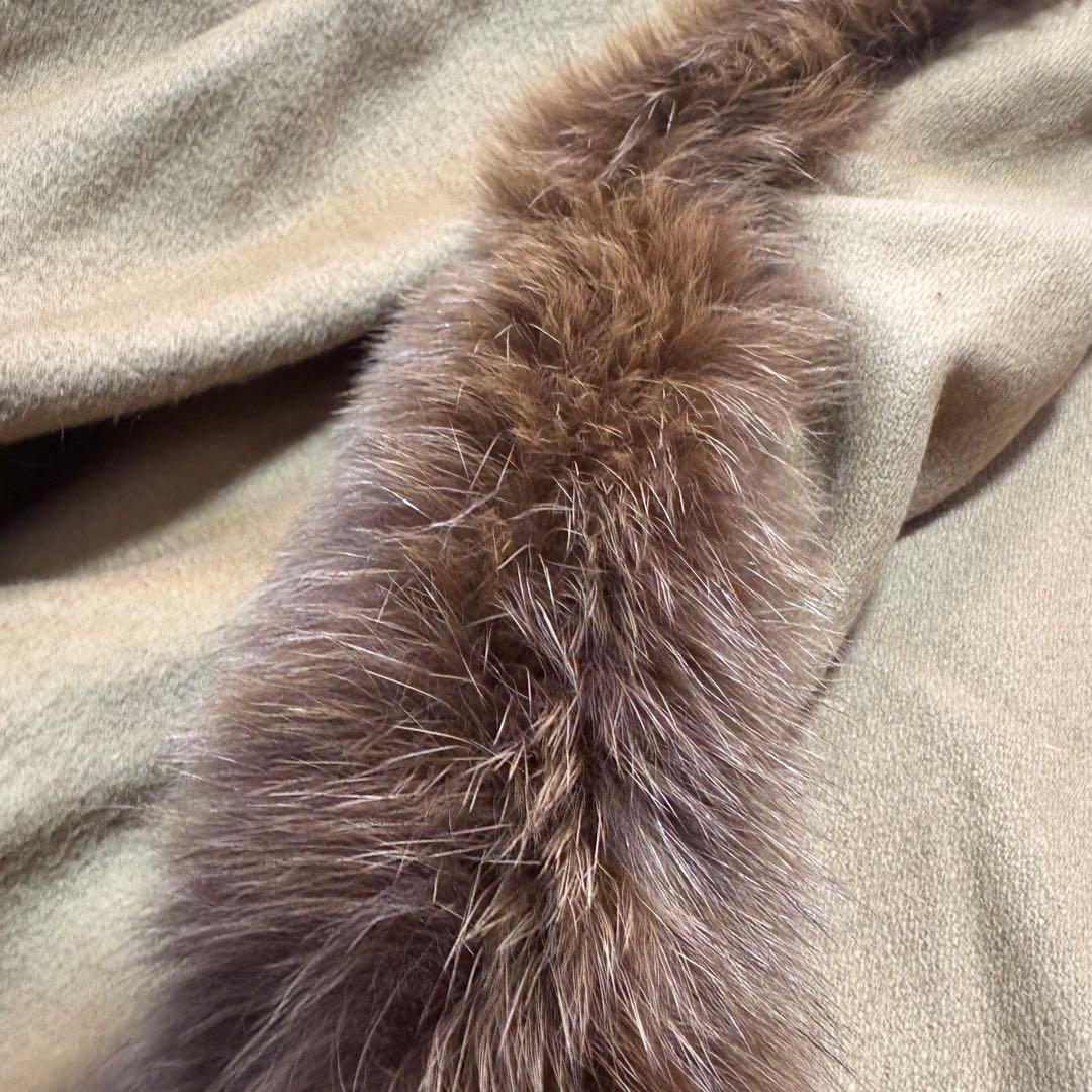 高級 美品✨上質カシミヤ×フォックス ショール ポンチョ ブラウン