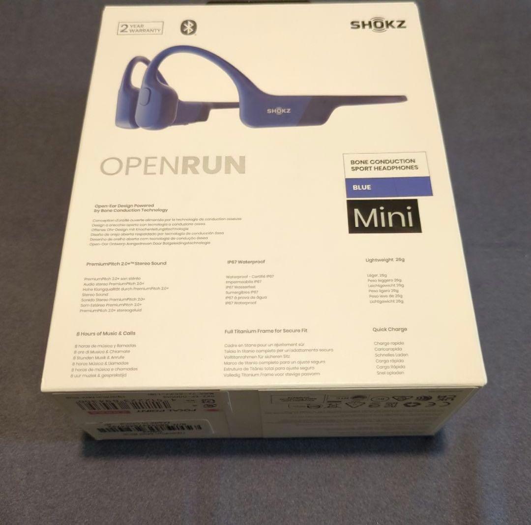 （美品）SHOKZ OPENRUN MINI 骨伝導イヤホン