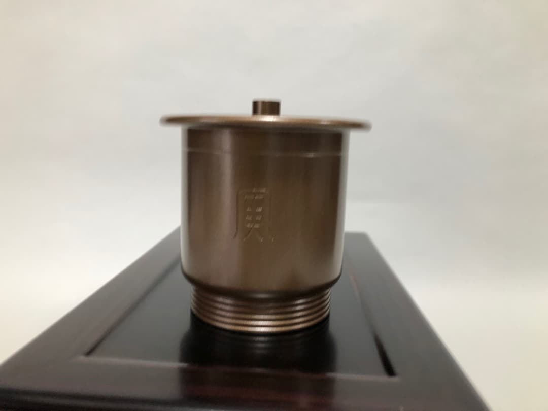 黄銅香炉　戊寅　蓮田修吾郎作　文化勲章受章　共箱　美品